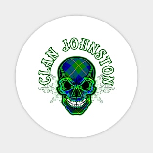 Scottish Clan Johnston Tartan Celtic Skull Magnet